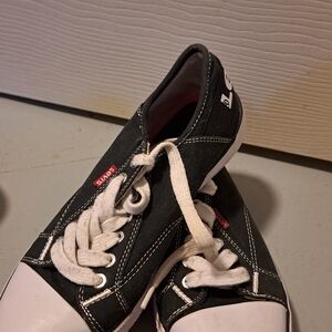 Levi's Black Canvas Sneakers with White Details